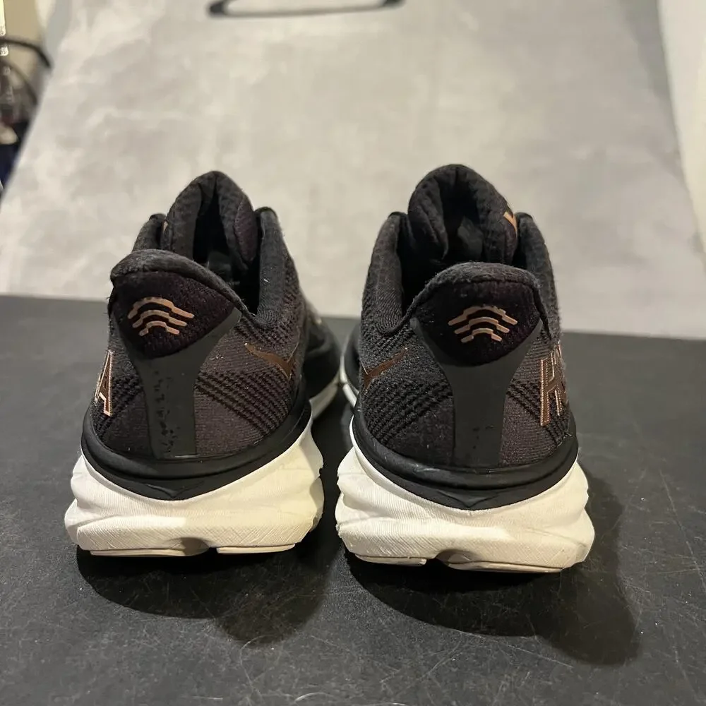 Hoka One One Clifton 9 Womens 6.5 Black Rose Gold Running Cushioned Sneakers